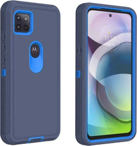 Miniatura 11 de Funda para Motorola Moto One 5G Ace, funda resistente de poliuretano termoplástico suave, policarbonato duro, resistente, a prueba de golpes, a Negro