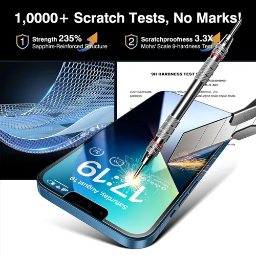 Miniatura 5 de EZ-GLAZ - Paquete de 4 + 2 protectores de pantalla de privacidad para iPhone 13 [6.1 pulgadas] con protector de lente de cámara