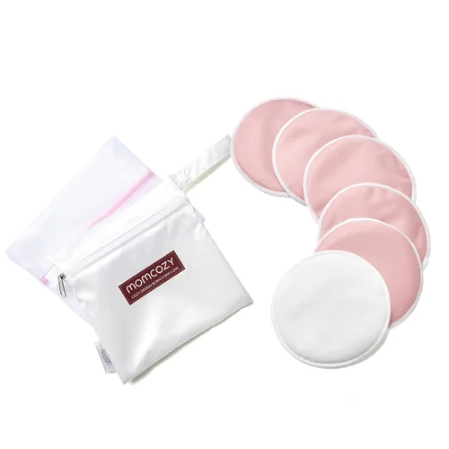 Momcozy Almohadillas reutilizables para el pecho, 6 unidades, almohadillas de lactancia ultra finas y lavables, vienen con bolsa de separación seca