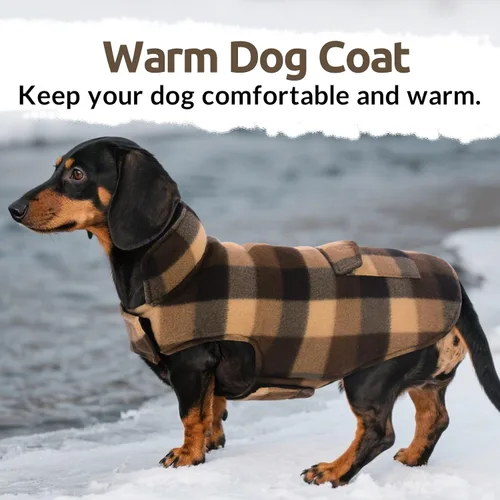 Miniatura 7 de ASENKU Chaqueta de invierno para perro, chaleco reversible a cuadros, abrigo impermeable para clima frío, perfecto para perros pequeños a grandes