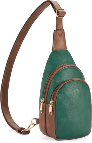 Miniatura 35 de Telena Riñonera pequeña para mujer, de cuero, cangureras, bolsa de pecho para mujer