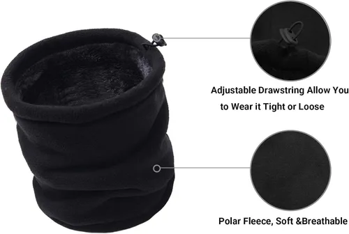 Miniatura 3 de Bufanda de invierno de doble capa de forro polar para el cuello, calentador de cuello, bufanda, máscara facial, gorro