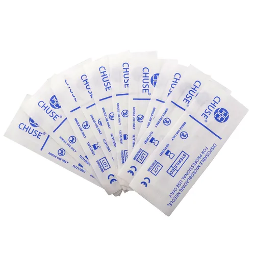 Miniatura 3 de Chuse S14 50pcs manual de cejas agujas de maquillaje permanente tatuaje micro hoja 14 agujas inclinadas