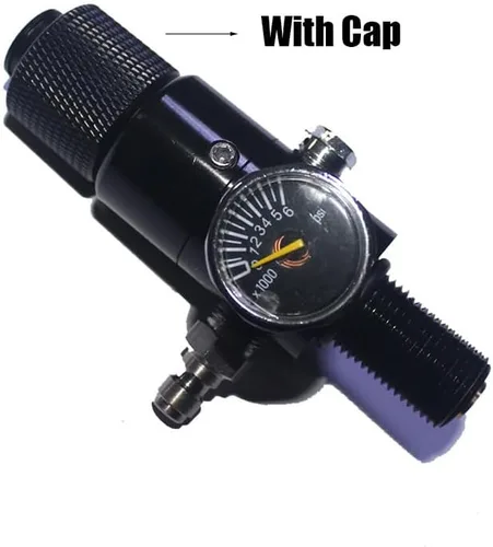Miniatura 8 de Válvula reguladora de tanque de aire comprimido CO2 Aopkeo 5/8"-18UNF o M18*1.5 Entrada 4500psi para Paintball Airsoft PCP 1800psi Ouput