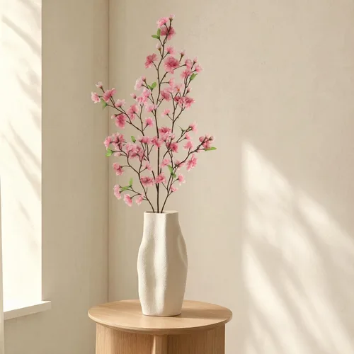Miniatura 5 de Larksilk Rama de flor de cerezo rosa lavanda de 36 pulgadas, tallo de Sakura artificial alto para jarrones de suelo, arcos de boda y decoración