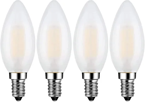 Miniatura 10 de Beonllay Bombilla LED E14 Regulable Equivalente a 60W 2700K Blanco Cálido, Bombillas de Luz E14 Base Europea 6W 600 Lúmenes AC120V, Bombilla Edison