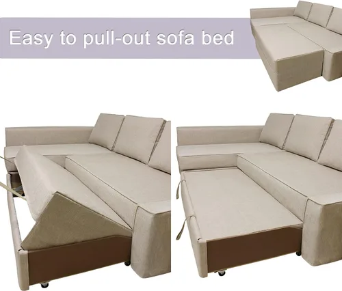 Miniatura 4 de IKEA Friheten - Funda de sofá cama para sofá cama pequeño, fundas de sofá para sala de estar con cojín y fundas de almohada (S-12, diván derecho)