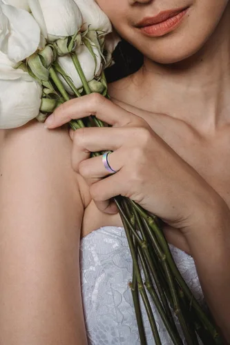 Miniatura 3 de WLPCIV Anillo de ansiedad para mujeres y hombres, anillo giratorio de acero inoxidable, anillos de arena con acabado con purpurina para aliviar