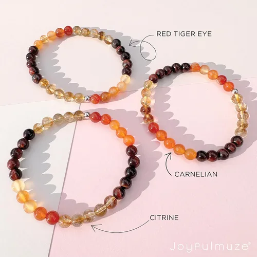Miniatura 5 de Pulsera con cuentas de gemas naturales, ojo de tigre, hematita, ágata negra, granito, sándalo, piedra de lava, joyería elástica hecha a mano