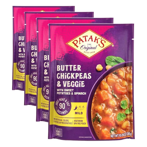 Miniatura 16 de Patak's Butter Chickpeas & Veggies – Comida vegetariana lista para comer – Curry indio suave con garbanzos, espinacas y verduras – Comida