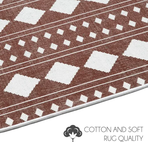 Miniatura 5 de SUSSEXHOME Diamond Collection - Alfombra de pelo bajo resistente de 2 x 3 pies, alfombra ultrafina y antideslizante, alfombra de interior de algodón