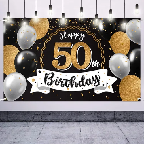 Miniatura 17 de Decoración de feliz cumpleaños número 100, globo negro y dorado número 100, cartel de fondo grande de cumpleaños – Decoración de fiesta