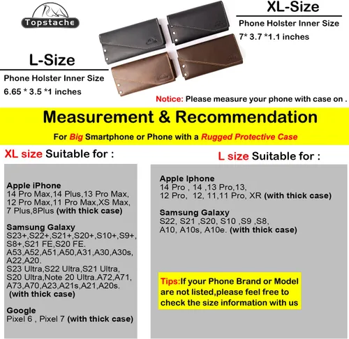 Miniatura 2 de Topstache Funda de cuero para teléfono con trabilla para cinturón para iPhone 17/17 Pro/16/16 Pro, Galaxy S25/S24 - Soporte para cinturón