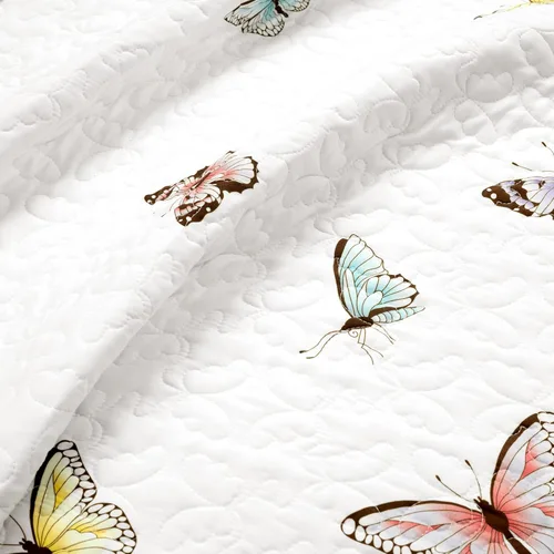 Miniatura 4 de Lush Decor Flutter Butterfly - Juego de edredón de 2 piezas, bonito cubrecama acolchado, lila, tamaño individual
