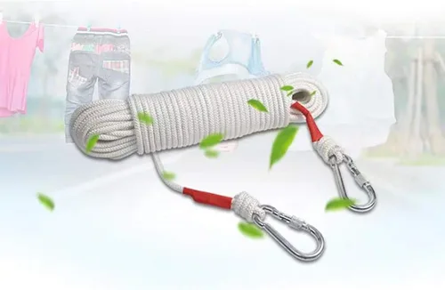 Miniatura 4 de Tendedero portátil de viaje, cuerda de secado de ropa ajustable de 32 pies para ropa interior y exterior, colgador perfecto a prueba de viento