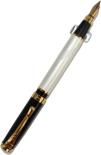 Miniatura 2 de Gullor Pluma estilográfica Jinhao 500 línea blanca tallado patrón pluma con clip dorado