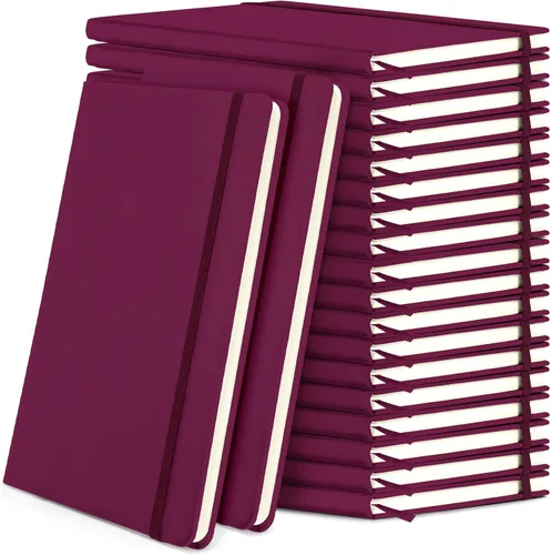 Miniatura 23 de Honoson 20 Pack Lined Journal Notebooks A5 Hardcover Executive Notebook 5.5" x 8.3" PU Leather Wide Ruled Journals Bulk with Elastic Band for Home
