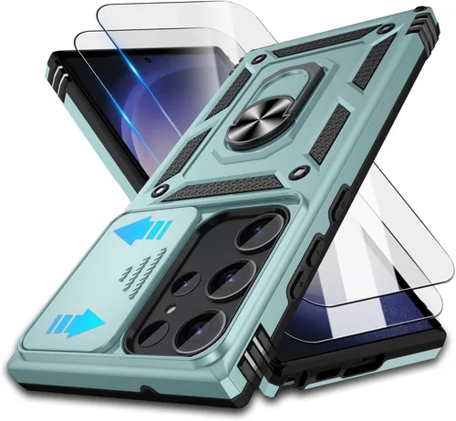 Miniatura 61 de ATUMP Funda para OnePlus Nord N200 5G con protector de pantalla HD con cubierta para cámara deslizante, soporte de anillo de rotación de 360°