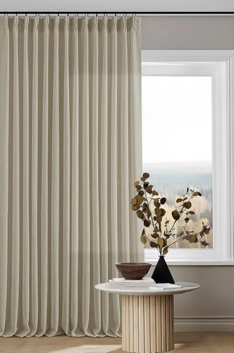 Miniatura 216 de Cortinas de lino natural con pliegues fruncidos de 120 pulgadas de largo para sala de estar, cortinas plisadas con ganchos y lengüeta trasera