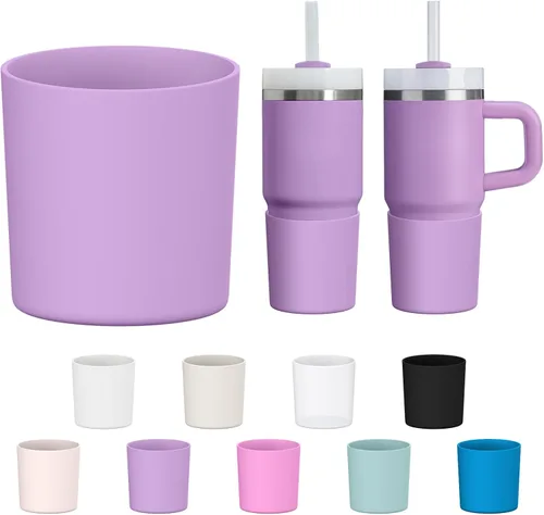 Miniatura 33 de WUQID Bota de silicona superior compatible con Stanley Quencher H2.0 e IceFlow Flip y ProTour de 40oz 30oz 20oz 14oz, se ajusta al mismo diámetro