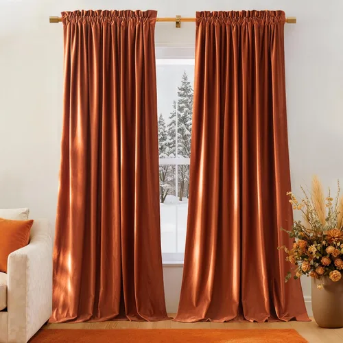 Miniatura 108 de NICETOWN Cortinas opacas de terciopelo extralargas negras de 120 pulgadas de largo para telón de fondo, cortinas de terciopelo con aislamiento Serie
