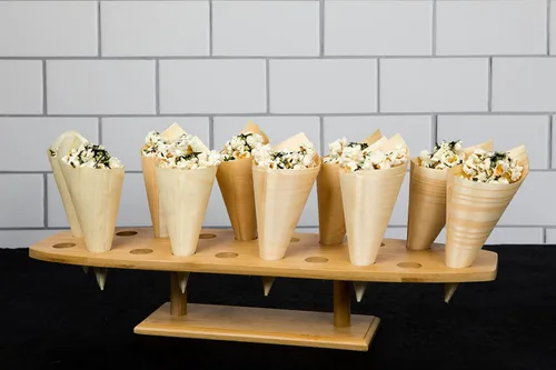 Miniatura 4 de PacknWood 210SBAM20 - Soporte de bambú para cono de alimentos y soporte de bambú para exhibición Temaki, soporte de cono de bambú biodegradable