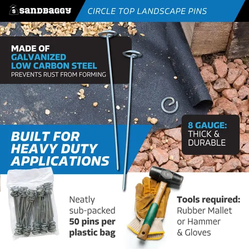 Miniatura 5 de Sandbaggy Pasadores superiores circulares de 12 pulgadas, fabricados en Estados Unidos, acero de calibre 6 de grado industrial, ideal para suelos