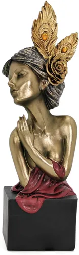 Miniatura 9 de Leekung Figura de resina de escultura africana, decoración del hogar hecha a mano, 12.2 x 6.3 x 4.3 pulgadas, color negro