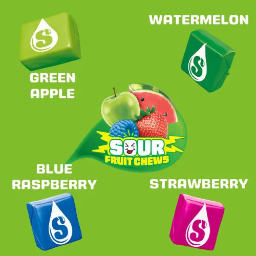 Miniatura 4 de STARBURST Caramelos masticables ácidos envueltos individualmente, masticables de fruta ácida, tamaño compartido, paquete de 2.07 onzas, caramelo a