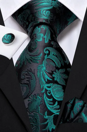 Miniatura 158 de Dubulle Corbata tejida de cachemira para hombre y gemelos de pañuelo para hombre, conjunto de gemelos para boda formal y negocios