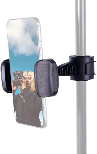 Miniatura 6 de Soporte de teléfono celular para soporte de micrófono, giratorio de 360°, soporte de abrazadera ajustable para teléfono inteligente, compatible