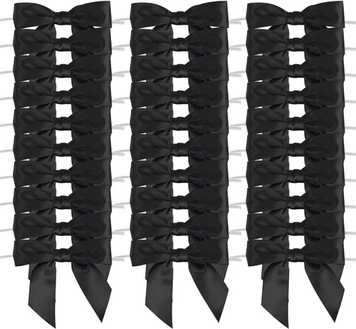 Miniatura 13 de AIMUDI Lazos con Alambre de Amarre para Bolsas de Golosinas de 3.5 pulgadas, Lazos de Satén Azul Turquesa para Manualidades, Lazos Prefabricados