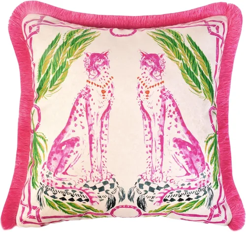 Miniatura 13 de Funda de almohada con patrón de leopardo, funda de almohada de terciopelo única, cojín de borla azul, almohada decorativa para decoración del hogar