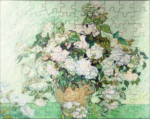 MyPuzzle Roses 1890 por Vincent Van Gogh - Rompecabezas prémium de 100 piezas para adultos