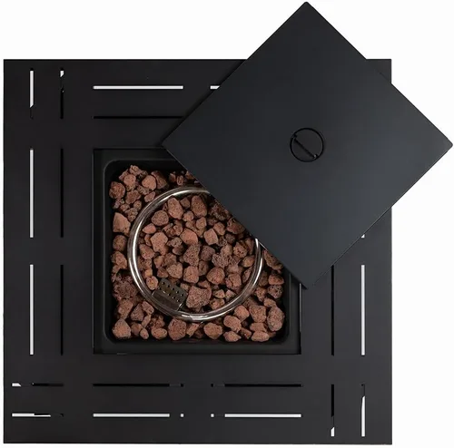 Miniatura 6 de Mesa de fuego de propano de 28 pulgadas, mesa de fuego de 50,000 BTU con tapa de acero, patas grandes, rocas de laval.