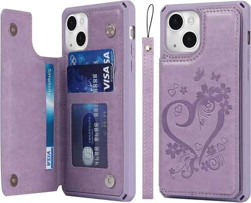 Miniatura 32 de Cavor para iPhone 13 Funda con Tarjetero iPhone 13 Funda Tipo Cartera, para iPhone 13 Funda para Hombres Mujeres, Fundas para iPhone 13 Funda