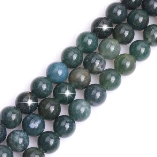 Miniatura 168 de GEM-Inside - Cuentas redondas de ágata de ónix azul claro natural de 0.394 pulgadas (0.394 in) con agujero grande para hacer joyas, suministros
