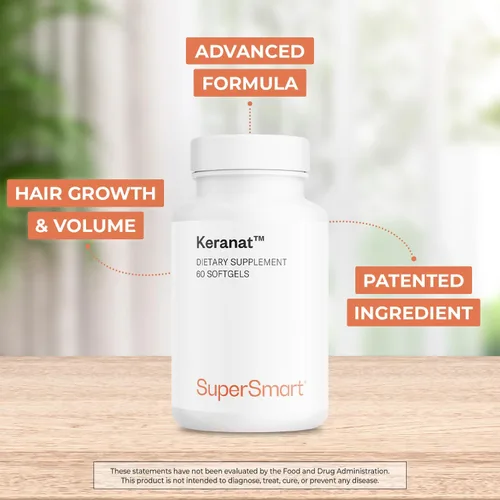 Miniatura 3 de Supersmart - Keranat (Fórmula Avanzada con Biotina) - Suplemento capilar para volumen y crecimiento - Vitaminas para la pérdida del cabello Sin