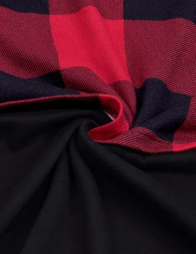 Miniatura 8 de QUINEE sudadera con capucha para mujer de manga larga a cuadros bloque