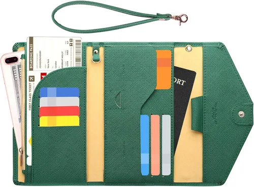 Miniatura 8 de Zoppen - Billetera y porta pasaporte y documentos de viaje Ver5 para mujer con bloqueo Rfid y correa para la muñeca