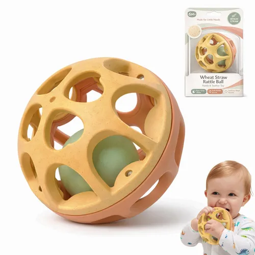Miniatura 7 de Pelota de sonajero para bebé, juguetes Montessori sensoriales para dentición, juguete suave para masticar con sonajeros para bebés, juguetes de Azul