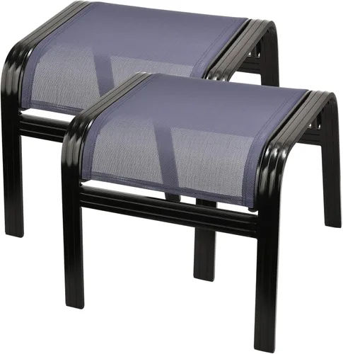 Deiguifei - Juego de 2 reposapiés para exteriores, para patio, otomano, para todo tipo de clima, de aluminio, para interiores y exteriores, color 2