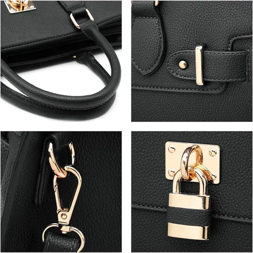 Miniatura 6 de Bolso de mano y bolsos para mujer con asa superior de avestruz bolsa de trabajo con cartera