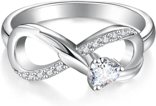 Miniatura 2 de STARCHENIE Infinity Promise - Anillo de plata de ley 925 con alas de ángel para mujer talla 5-10 Plata de ley 925 metal