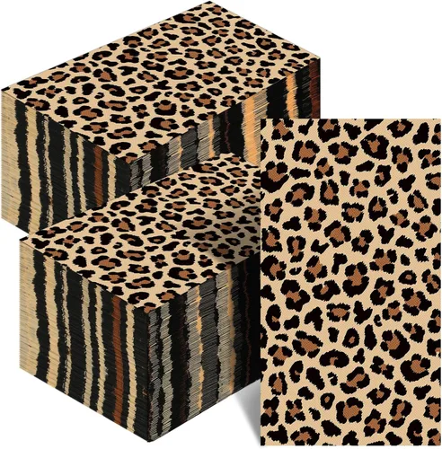 Zonon Servilletas desechables con estampado de leopardo, toallas de mano desechables para baño, cóctel, cena, servilletas de papel decorativas para