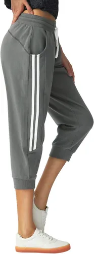 Miniatura 3 de SPECIALMAGIC Pantalones deportivos capri para mujer, pantalones capri casuales con bolsillos