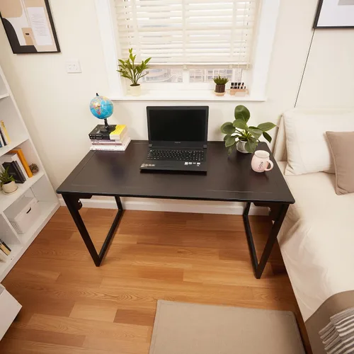 Miniatura 7 de Escritorio de madera maciza con cajón, escritorio de madera para oficina en casa para el trabajo, escritorio de computadora para estudiantes