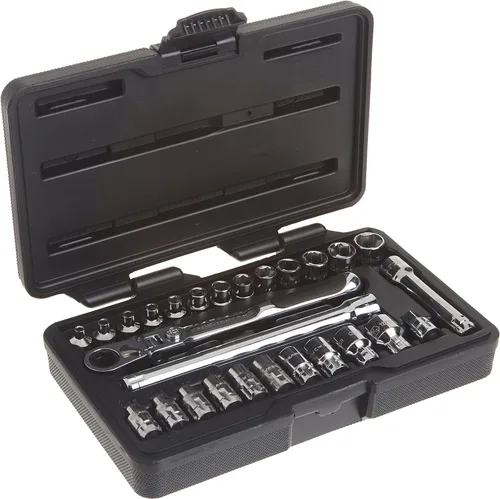 GEARWRENCH 891427, juego de herramientas mecánicas de 27 piezas, guía de 1/4 pulg., 6 pts., estándar SAE/métrico, de paso - 891427