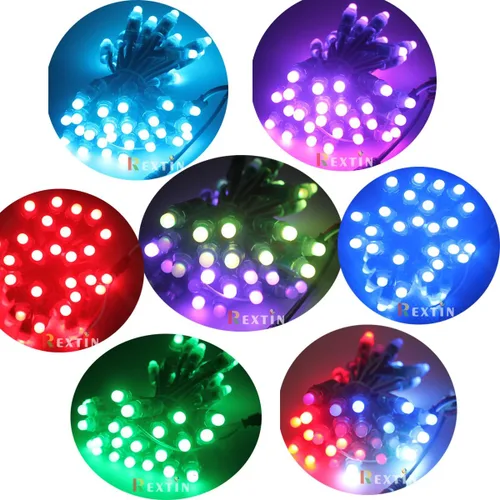 Miniatura 6 de WS2811 Pixeles Digital direccionable Luces LED en tira, impermeables, RGB a todo color, 12 mm, DC 5V (DC5V 50 piezas)