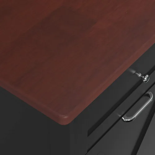 Miniatura 7 de TOLEAD Gabinete de basura oculto de madera de 10 galones con parte superior y cajón de madera maciza, contenedor de basura de cocina de granja
